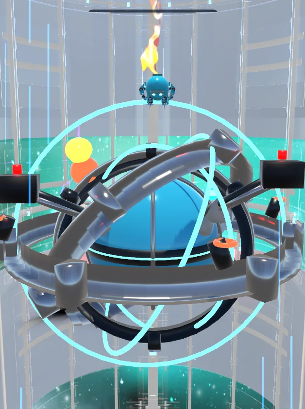 Robo Flow – the maintenance robot descending Omega Station